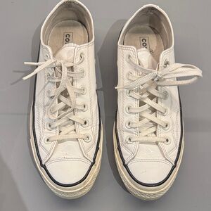 White Patent Leather Converse Sneakers
